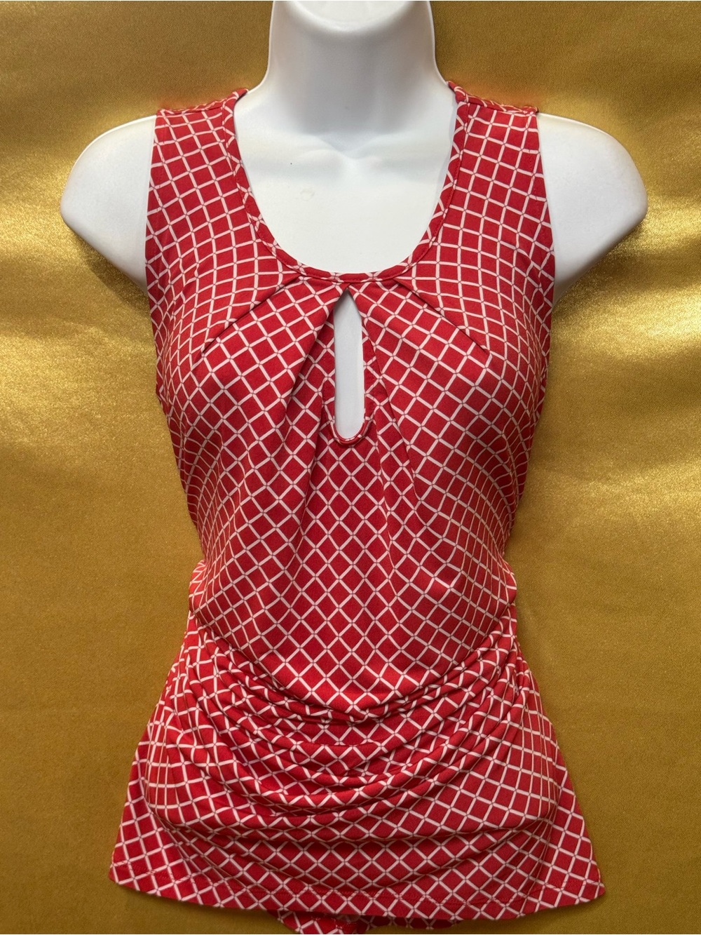 New York & Company 7th Avenue Geometric Keyhole Tank Top XS